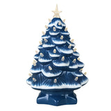 Mr. Christmas 14" Nostalgic Ceramic Christmas Tree, Glossy Blue with LED Lights & Timer
