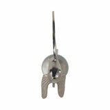 Silver Metal Fish Sculpture with Pearl-Like Accent, 9" Coastal Tabletop Décor