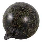 Exeter Decorative Globe with Mango Wood Base, 11", Black & Brown Tabletop Accent