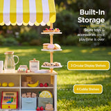 Best Choice Products Kids Lemonade Stand Play Kitchen with Canopy, Chalkboard, Wheels & 8 Accessories