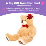 Best Choice Products 35" Giant Plush Teddy Bear, Brown with Bow Tie & Paw-Print Feet