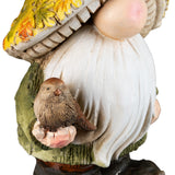 Northlight 16.5" Fall Harvest Gnome Garden Statue, Maple Leaf Mushroom Hat Décor