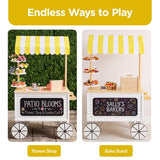 Best Choice Products Kids Lemonade Stand Play Kitchen with Canopy, Chalkboard, Wheels & 8 Accessories