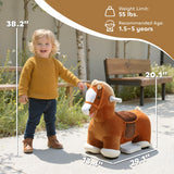 Qaba 6V Electric Ride-On Horse with Music, Foot Pedal & Washable Cover
