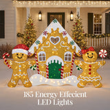Best Choice Products 3-Piece Lighted Gingerbread Family & House, 4ft 2D Outdoor Christmas Décor with 185 LEDs
