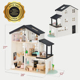 Best Choice Products 3-Story Wooden Dollhouse with 40 Furniture Pieces & Accessories
