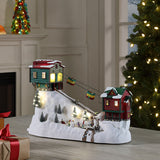 Mr. Christmas Winter Wonderland Animated Cable Cars with Skiers, 20 LED Lights & 30 Songs