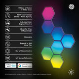 GE Cync Dynamic Effects Smart LED Hexagon Light Panels, 7-Pack, Full Color with Music Sync