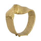 Gold Twisted Ring Sculpture, 6.75" Hammered Metal Tabletop Accent