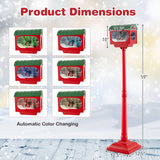 Costway 59" Musical Christmas Street Lamp, Sound-Activated Snow Globe with Detachable Mailbox Lantern
