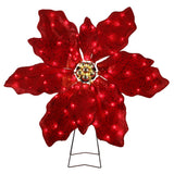 Mr. Christmas 35" Outdoor Twinkling LED Poinsettia with Metal Easel & Ground Stakes
