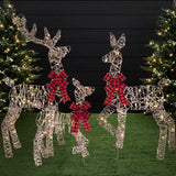 Best Choice Products 3-Piece 2D Lighted Deer Family, 4ft Outdoor Christmas Set with 175 Warm White LEDs