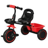 Qaba Toddler Tricycle with Adjustable Seat, Storage Basket & Safety Belt