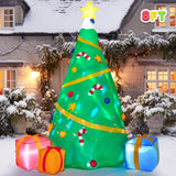 Joyfy 8 ft Christmas Tree Inflatable with Projection Lights, Green Indoor & Outdoor Holiday Decoration