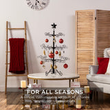 Best Choice Products 3ft Wrought Iron Ornament Display Tree with Folding Branches, Stand & Star Topper