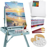 Best Choice Products Adjustable Wooden French Box Art Easel with 32-Piece Painting Set