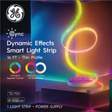 GE Cync Dynamic Effects Smart LED Light Strip, 16 ft, Full Color, Music Sync & Power Supply