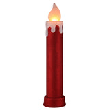 Mr. Christmas 36" Glittery Blow Mold Candle, Red with Flickering LED Flame & 6-Hour Timer