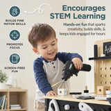 Best Choice Products Wooden Kids Workbench with Battery-Powered Toy Drill, Tool Set & Chalkboard