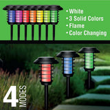 Bell + Howell Solar LED Pathway Lights with Remote, 8-Pack, Color Changing & Flickering Flame