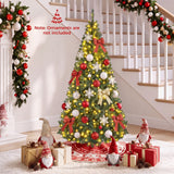 Costway Pre-Lit Hinged Artificial Christmas Tree, 4–9 ft, Warm White & Multicolor LEDs, 11 Lighting Modes
