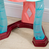 Qaba Kids Vanity Set with Light-Up Mirror, Music, Stool & Pretend Beauty Accessories