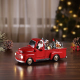 Mr. Christmas 10.5" Animated Santa Red Truck with LED Headlights, 8 Christmas Carols & Timer