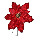 Mr. Christmas 35" Outdoor Twinkling LED Poinsettia with Metal Easel & Ground Stakes