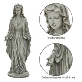 LuxenHome Virgin Mary Statue, 29.5" Ivory Blessed Mother Sculpture, Indoor & Outdoor Garden Décor