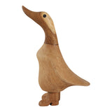 Natural Wood Duck in Boots Figurine, Approximately 9", Brown & Tan Tabletop Décor