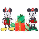 Gemmy Flat-Tastics Disney Mickey and Minnie with Presents Lighted Christmas Yard Decoration