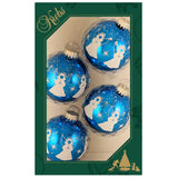 Set of 8 Seamless Glass Christmas Tree Ornaments, 2.63-Inch Solid-Color Xmas Baubles