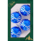 Set of 8 Seamless Glass Christmas Tree Ornaments, 2.63-Inch Solid-Color Xmas Baubles
