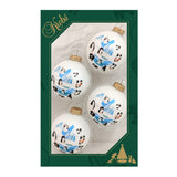 Set of 8 Seamless Glass Christmas Tree Ornaments, 2.63-Inch Solid-Color Xmas Baubles
