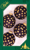 Set of 8 Seamless Glass Christmas Tree Ornaments, 2.63-Inch Solid-Color Xmas Baubles