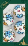 Set of 8 Seamless Glass Christmas Tree Ornaments, 2.63-Inch Solid-Color Xmas Baubles