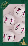 Set of 8 Seamless Glass Christmas Tree Ornaments, 2.63-Inch Solid-Color Xmas Baubles