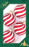 Set of 8 Seamless Glass Christmas Tree Ornaments, 2.63-Inch Solid-Color Xmas Baubles