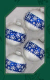 Set of 8 Seamless Glass Christmas Tree Ornaments, 2.63-Inch Solid-Color Xmas Baubles