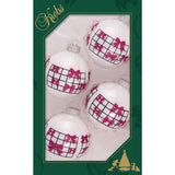 Set of 8 Seamless Glass Christmas Tree Ornaments, 2.63-Inch Solid-Color Xmas Baubles