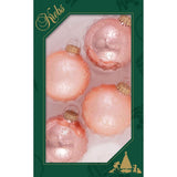 Set of 8 Seamless Glass Christmas Tree Ornaments, 2.63-Inch Solid-Color Xmas Baubles