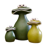 Growment Big Mouth Frog Family Garden Statues, Set of 3 Waterproof Resin Frog Figurines