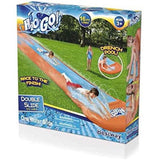 H2OGO! Double Lane Water Slide 16 Ft – Backyard Slip and Slide with Splash Pool & Built-In Sprinklers