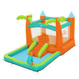 H2OGO! Kids Tropical Outdoor Inflatable Mega Bouncer with Water Slide, Splash Pool & Water Blaster