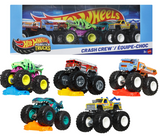 5-Pack Hot Wheels Monster Trucks Crash Crew – 1:64 Scale Tiger Shark, Mega Wrex & More
