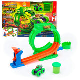 Hot Wheels Monster Trucks Mutant Chaos Loop Challenge – 4 oz. Slime & Wreckin’ Wolf