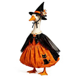 Halloween Witch Porch Goose Outfit Set, Fits 19"-23" Goose Dress, Cape & Hat