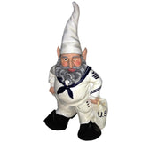 Nowaday Gnomes American Pride Navy Sailor Gnome Statue, 14" Hand-Painted Military Garden Gnome