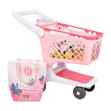 Hopscotch Lane Kids’ Play Shopping Cart – 8 Groceries, Tote Bag & Baby Doll Seat