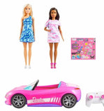 Hot Wheels Barbie RC Convertible with Two Barbie Dolls